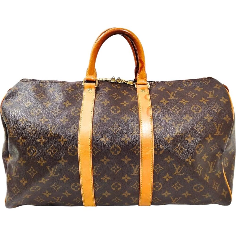 226380AH (S6) Louis Vuitton Travel Bag Keepall 45 Brown Monogram - Picture 1 of 9